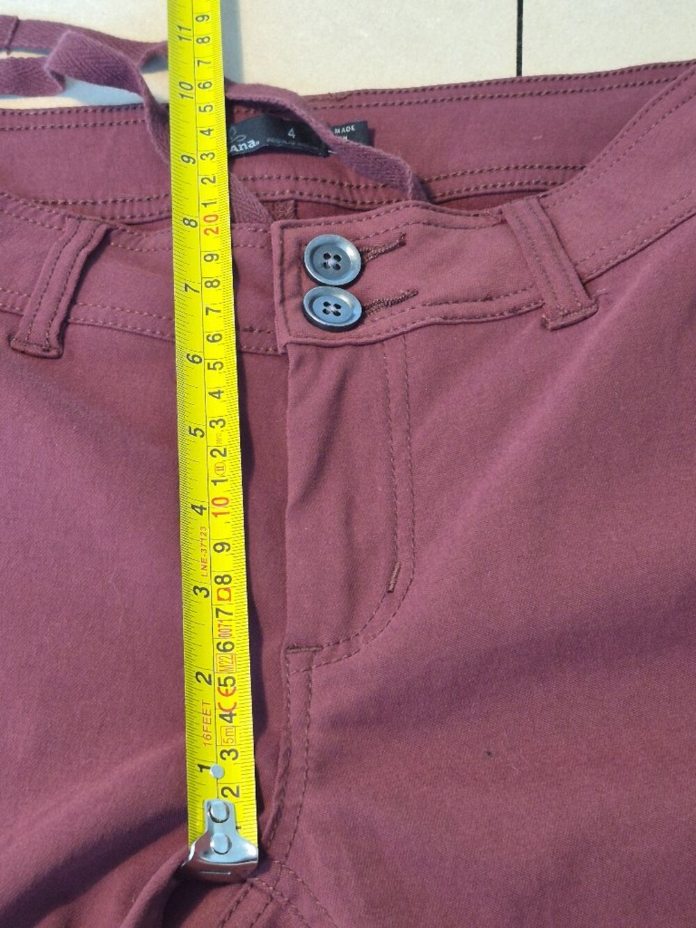 prAna Halle Pants Women’s 4 Regular Burgundy Stretch Zion Hiking Outdoor Bootcut - Picture 9 of 13